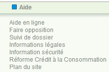 Rubrique "Aide en ligne"