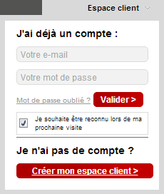 Espace client - J'ai déjà un compte